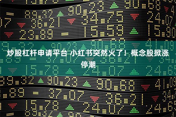 炒股杠杆申请平台 小红书突然火了！概念股掀涨停潮